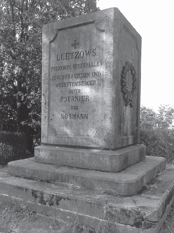 Denkmal zum Überfall auf die Lützower am 17. Juni 1813 bei Kleinschkorlopp